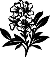 AI generated rhododendron  black silhouette vector