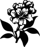 AI generated rhododendron  black silhouette vector