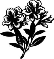 AI generated rhododendron  black silhouette vector