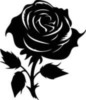 AI generated rose  black silhouette vector