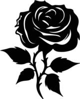 AI generated rose  black silhouette vector