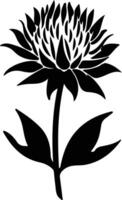 AI generated safflower  black silhouette vector