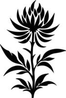 AI generated safflower  black silhouette vector