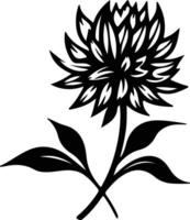 AI generated safflower  black silhouette vector