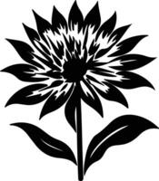 AI generated safflower  black silhouette vector