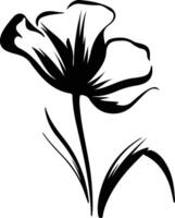 AI generated sego lily  black silhouette vector