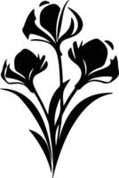 AI generated sego lily  black silhouette vector