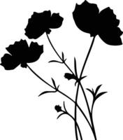 AI generated tickseed  black silhouette vector