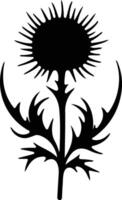 AI generated thistle  black silhouette vector