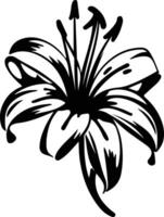 AI generated tiger lily  black silhouette vector