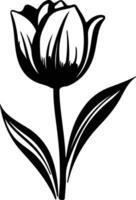 ai generado tulipán negro silueta vector