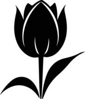 AI generated tulip  black silhouette vector