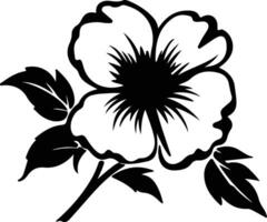 AI generated wild prairie rose black silhouette vector