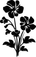AI generated wallflower  black silhouette vector