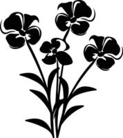 AI generated wallflower  black silhouette vector