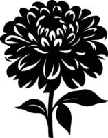 AI generated zinnia black silhouette vector