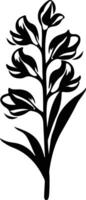 AI generated yucca flower  black silhouette vector