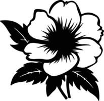 AI generated wild prairie rose  black silhouette vector