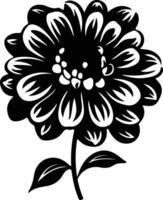 AI generated zinnia  black silhouette vector