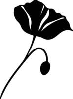 AI generated California poppy  black silhouette vector