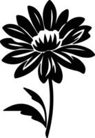 AI generated aster  black silhouette vector