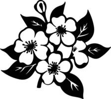 AI generated apple blossom  black silhouette vector