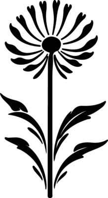 AI generated bachelor button  black silhouette