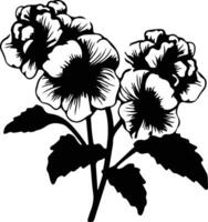 AI generated begonia  black silhouette vector