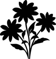 AI generated black-eyed Susan  black silhouette vector