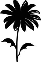 AI generated black-eyed Susan  black silhouette vector