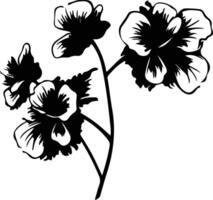 AI generated begonia  black silhouette vector