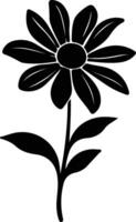 AI generated black-eyed Susan  black silhouette vector