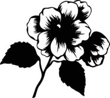 AI generated begonia  black silhouette vector