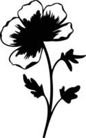 AI generated buttercup  black silhouette vector