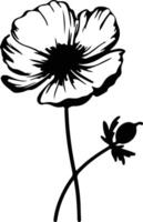 AI generated buttercup  black silhouette vector