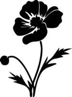 AI generated buttercup  black silhouette vector