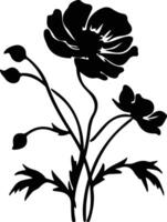 AI generated buttercup  black silhouette vector