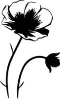 AI generated buttercup  black silhouette vector