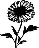 AI generated calendula  black silhouette vector