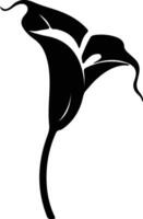 AI generated calla lily  black silhouette vector