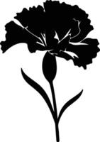 AI generated carnation  black silhouette vector