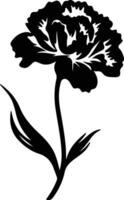 AI generated carnation  black silhouette vector