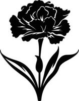 AI generated carnation  black silhouette vector