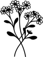 AI generated candytuft  black silhouette vector