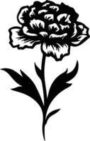 AI generated carnation  black silhouette vector