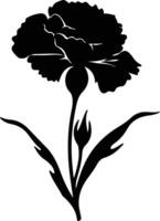 AI generated carnation  black silhouette vector