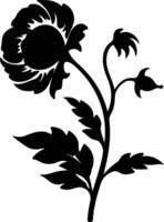 AI generated carrion flower  black silhouette vector