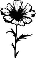 AI generated chicory black silhouette vector