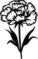 AI generated carnation  black silhouette vector