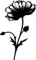 AI generated chicory  black silhouette vector
